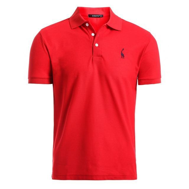 Man Polo Shirt Mens Casual Deer Embroidery Cotton