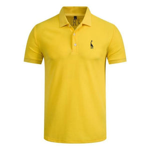Man Polo Shirt Mens Casual Deer Embroidery Cotton