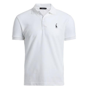 Man Polo Shirt Mens Casual Deer Embroidery Cotton